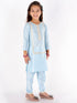 Vastramay Girls' Aqua Viscose Kurta Pant Set